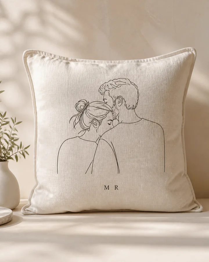 Personalized cushion gift for a wedding